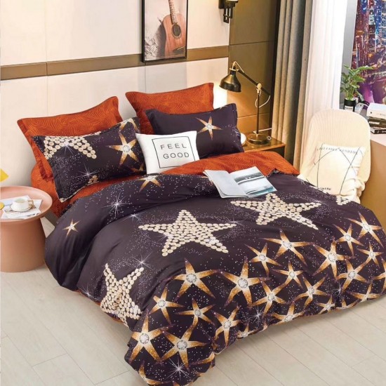 Lenjerie Bumbac Satinat cu Elastic 1 Persoana Star Boy