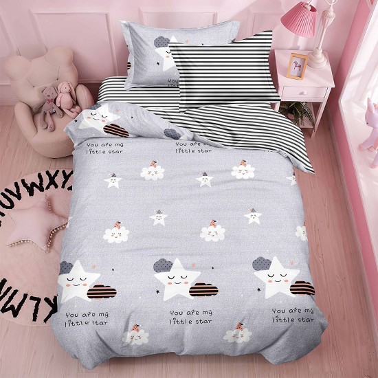 Lenjerie Bumbac Satinat cu Elastic 1 Persoana Fancy Lenjerie Bumbac Satinat cu Elastic 1 Persoana Fancy