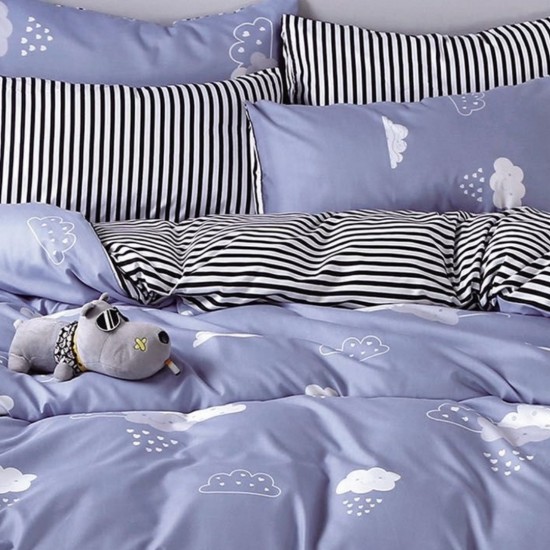 Lenjerie Bumbac Satinat cu Elastic 1 Persoana Ceres