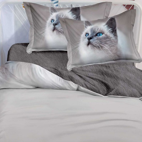 Lenjerie Bumbac Finet 1 Persoana Cat Lover