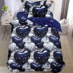 Lenjerie Bumbac Finet 1 Persoana Stone Hearts