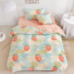 Lenjerie Bumbac Finet cu Elastic 1 Persoana Strawberry