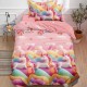 Lenjerie Bumbac Finet cu Elastic 1 Persoana Sleepy Unicorn