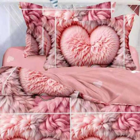 Lenjerie Bumbac Finet cu Elastic 1 Persoana Puff Heart Lenjerie Bumbac Finet cu Elastic 1 Persoana Puff Heart