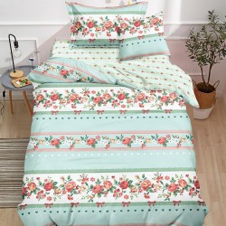 Lenjerie Bumbac Finet cu Elastic 1 Persoana Heather