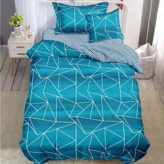 Lenjerie Bumbac Finet cu Elastic 1 Persoana Turquoise