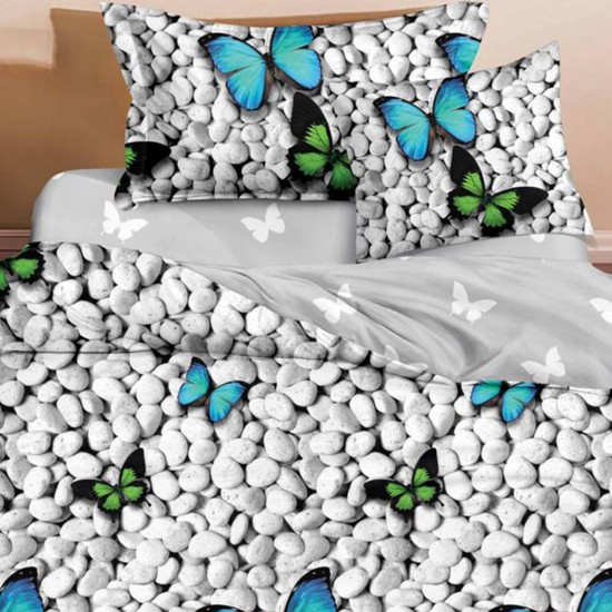 Lenjerie Bumbac Finet cu Elastic 1 Persoana Stone