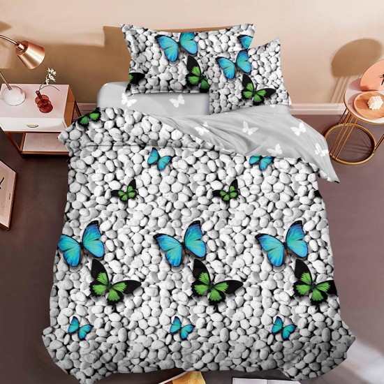 Lenjerie Bumbac Finet cu Elastic 1 Persoana Stone