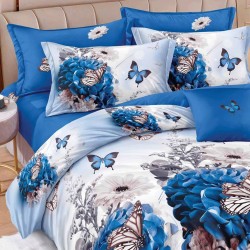 Lenjerie de pat cu Elastic Bumbac Finet 6 Piese Cassy Lenjerie de pat cu Elastic Bumbac Finet 6 Piese Cassy