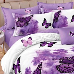 Lenjerie de pat cu Elastic Bumbac Finet 6 Piese Roana Lenjerie de pat cu Elastic Bumbac Finet 6 Piese Roana