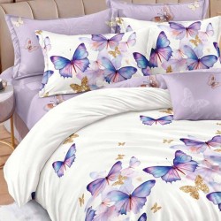 Lenjerie de pat cu Elastic Bumbac Finet 6 Piese Lenjerie de pat cu Elastic Bumbac Finet 6 Piese