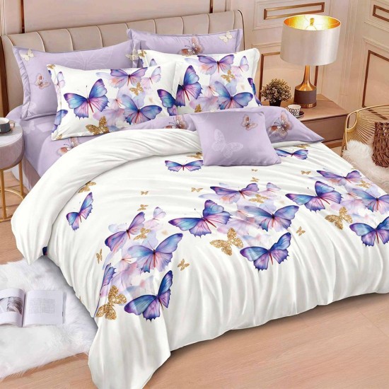 Lenjerie de pat cu Elastic Bumbac Finet 6 Piese Lenjerie de pat cu Elastic Bumbac Finet 6 Piese