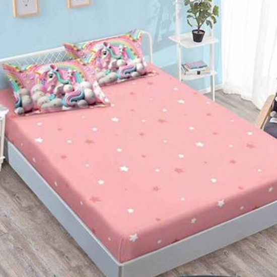 Lenjerie de pat cu Elastic Bumbac Finet 6 Piese Unicorn Roz Lenjerie de pat cu Elastic Bumbac Finet 6 Piese Unicorn Roz