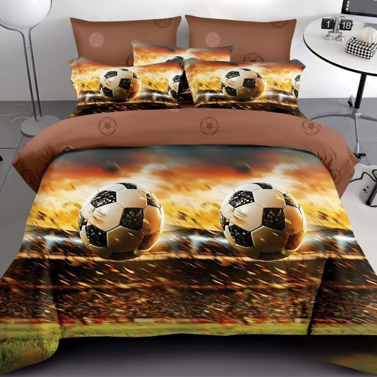 Lenjerie de pat cu Elastic Bumbac Finet 6 Piese Football