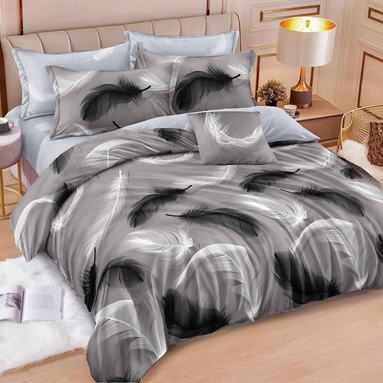 Lenjerie de pat cu Elastic Bumbac Finet 6 Piese Shel