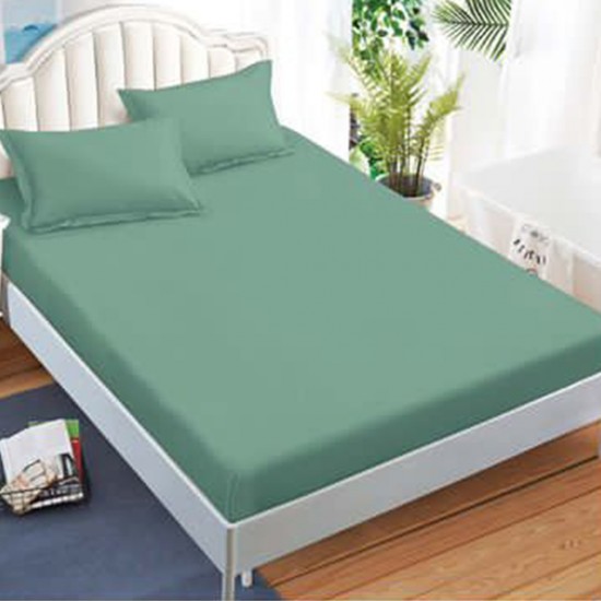 Lenjerie de pat cu Elastic Bumbac Finet Uni 6 Piese Bianca