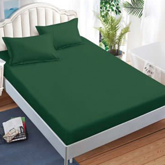 Lenjerie de pat cu Elastic Bumbac Finet Uni 6 Piese Green Lenjerie de pat cu Elastic Bumbac Finet Uni 6 Piese Green