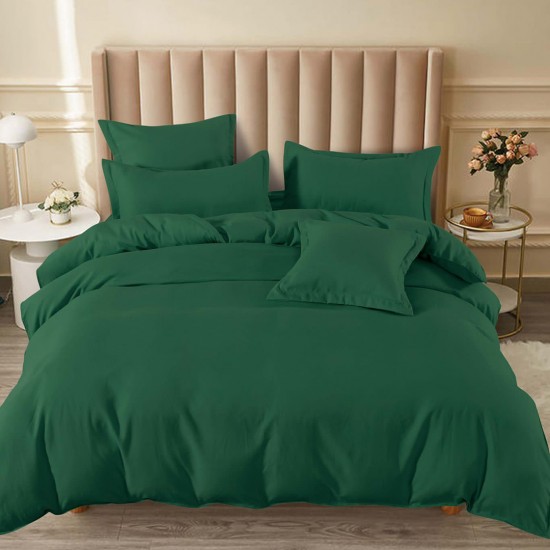 Lenjerie de pat cu Elastic Bumbac Finet Uni 6 Piese Green Lenjerie de pat cu Elastic Bumbac Finet Uni 6 Piese Green