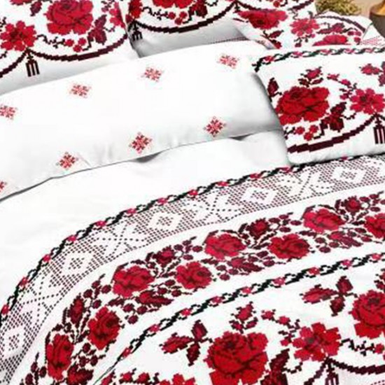 Lenjerie de pat cu Elastic Bumbac Finet 6 Piese Filofteia