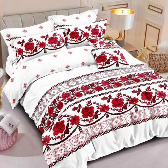 Lenjerie de pat cu Elastic Bumbac Finet 6 Piese Filofteia