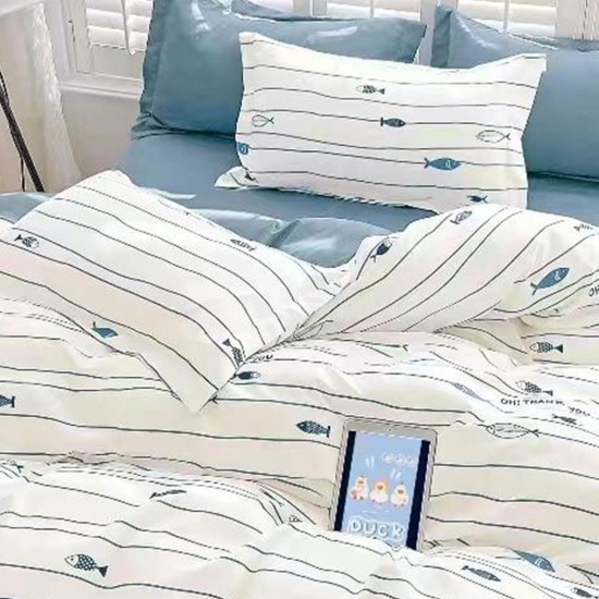 Lenjerie de pat cu Elastic Bumbac Finet 6 Piese Octavia