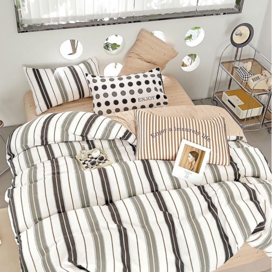 Lenjerie de pat cu Elastic Bumbac Finet 6 Piese Karsten Lenjerie de pat cu Elastic Bumbac Finet 6 Piese Karsten