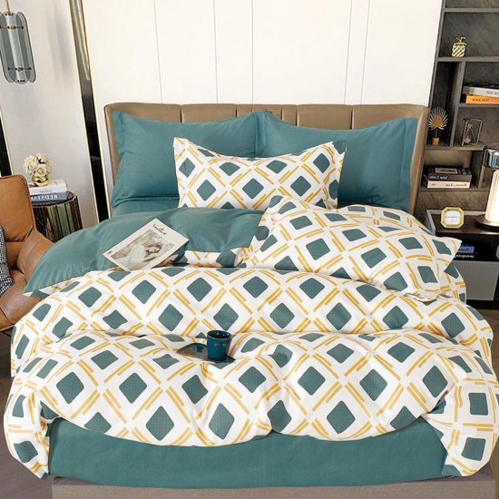 Lenjerie de pat cu Elastic Bumbac Finet 6 Piese Herta