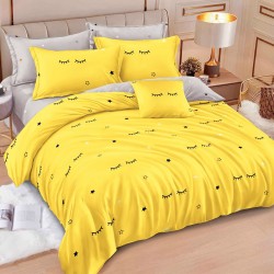 Lenjerie de pat cu Elastic Bumbac Finet 6 Piese Yellow  