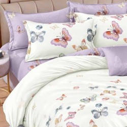 Lenjerie de pat cu Elastic Bumbac Finet 6 Piese Raina Lenjerie de pat cu Elastic Bumbac Finet 6 Piese Raina