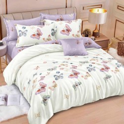 Lenjerie de pat cu Elastic Bumbac Finet 6 Piese Raina