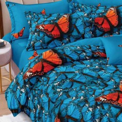 Lenjerie de pat cu Elastic Bumbac Finet 6 Piese Fluture Lenjerie de pat cu Elastic Bumbac Finet 6 Piese Fluture