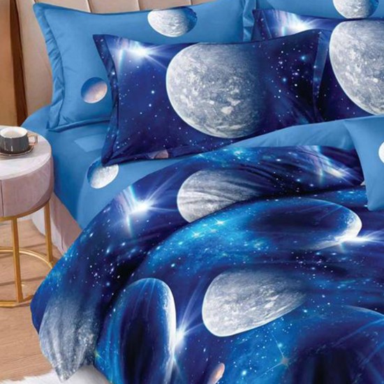 Lenjerie de pat cu Elastic Bumbac Finet 6 Piese Moon