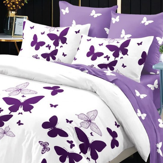 Lenjerie de pat cu Elastic Bumbac Finet 6 Piese Iselin