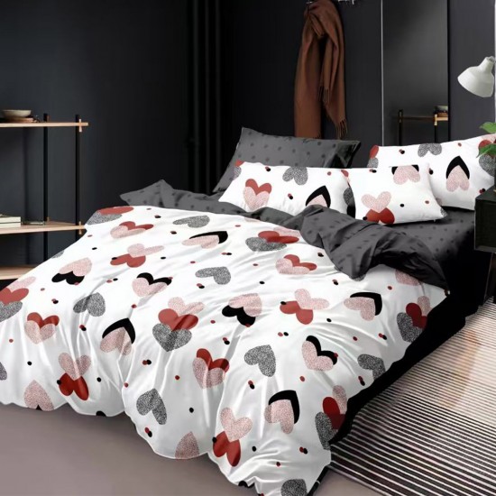 Lenjerie de pat cu Elastic Bumbac Finet 6 Piese Romance Lenjerie de pat cu Elastic Bumbac Finet 6 Piese Romance