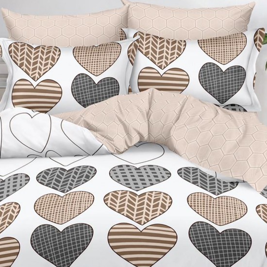 Lenjerie de pat Bumbac Finet 6 Piese Heart