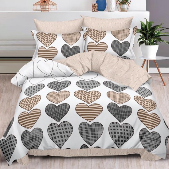 Lenjerie de pat Bumbac Finet 6 Piese Heart