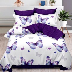 Lenjerie de pat cu Elastic Bumbac Finet 6 Piese Rowena 