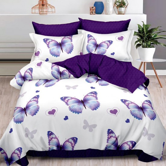 Lenjerie de pat cu Elastic Bumbac Finet 6 Piese Rowena 