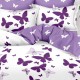 Lenjerie de pat Bumbac Finet 6 Piese Butterflies Mauve