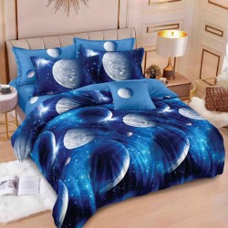 Lenjerie de pat Bumbac Finet 6 Piese Blue Moon