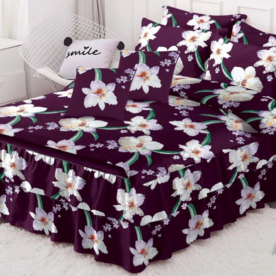 Lenjerie Bumbac Finet cu Volanase 6 piese Camelia