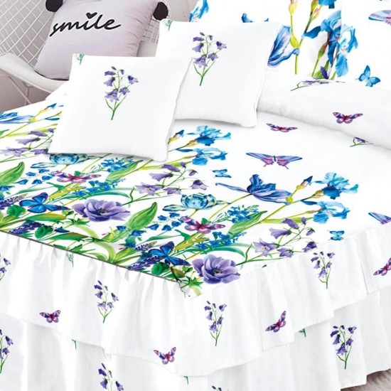 Lenjerie Bumbac Finet cu Volanase 6 piese Angela