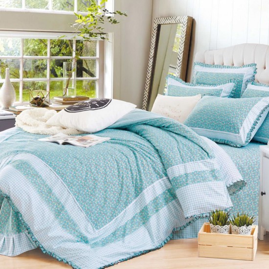 Lenjerie Bumbac Finet cu Volanase 4 Piese Ianna Lenjerie Bumbac Finet cu Volanase 4 Piese Ianna