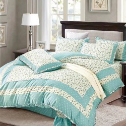 Lenjerie Bumbac Finet cu Volanase 4 Piese Francesca