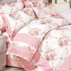 Lenjerie Bumbac Finet cu Volanase 4 Piese Wendy