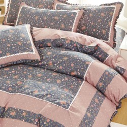 Lenjerie Bumbac Finet cu Volanase 4 Piese Vanessa