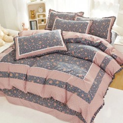 Lenjerie Bumbac Finet cu Volanase 4 Piese Vanessa