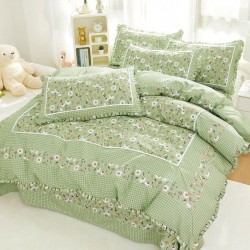 Lenjerie Bumbac Finet cu Volanase 4 Piese Valeria