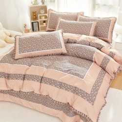 Lenjerie Bumbac Finet cu Volanase 4 Piese Timea