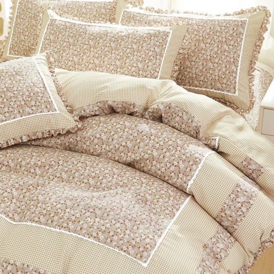 Lenjerie Bumbac Finet cu Volanase 4 Piese Taisa